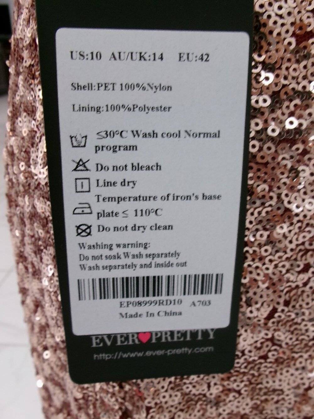 New Ever Pretty Sequin Mermaid Gown Formal Maxi Dress Gold Maroon Ombre M 6 8 10 - Picture 11 of 16